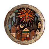 Enamelled ceramic dish by Martine Azema Vallauris 1970