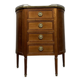 Commode de Dame de style louis XVI de forme demi-lune en acajou vers 1880