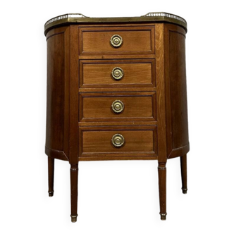 Louis XVI style half-moon shaped mahogany chest of drawers circa 1880