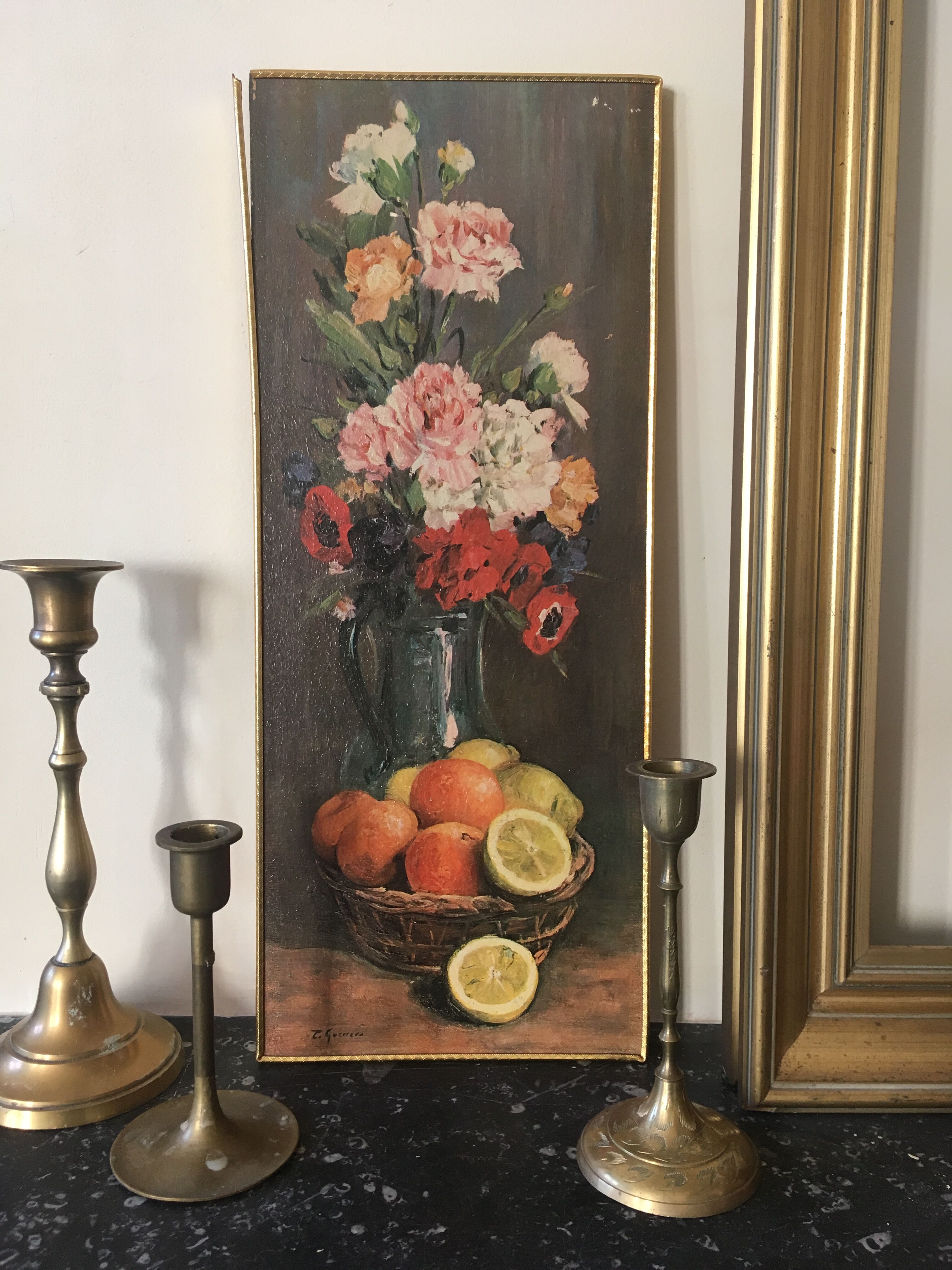 Tableau fleuri nature morte