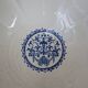 Vintage large salad bowl Gien Rouen model blue arabesques 30x14cm