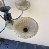 Art Deco opaline wood and metal chandelier