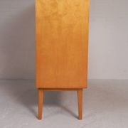Vintage display cabinet with 2 sliding glass doors and 1 drawer, 1950s.