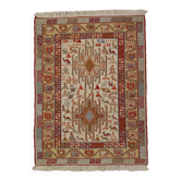 Tapis Kilim Sumakh tissé à la main, tissage plat tribal en laine et soie 103 x 73 cm