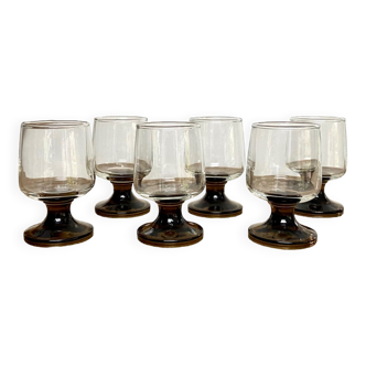 6 vintage shot glasses