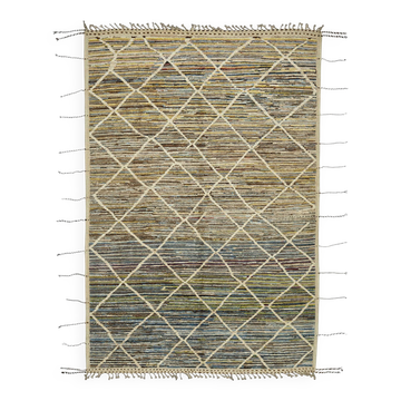 Tapis turc unique fait main en laine multicolore, 199 cm x 300 cm.
