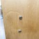 1950s Mid-Century Modern oak armoire with two doors and two drawers.
