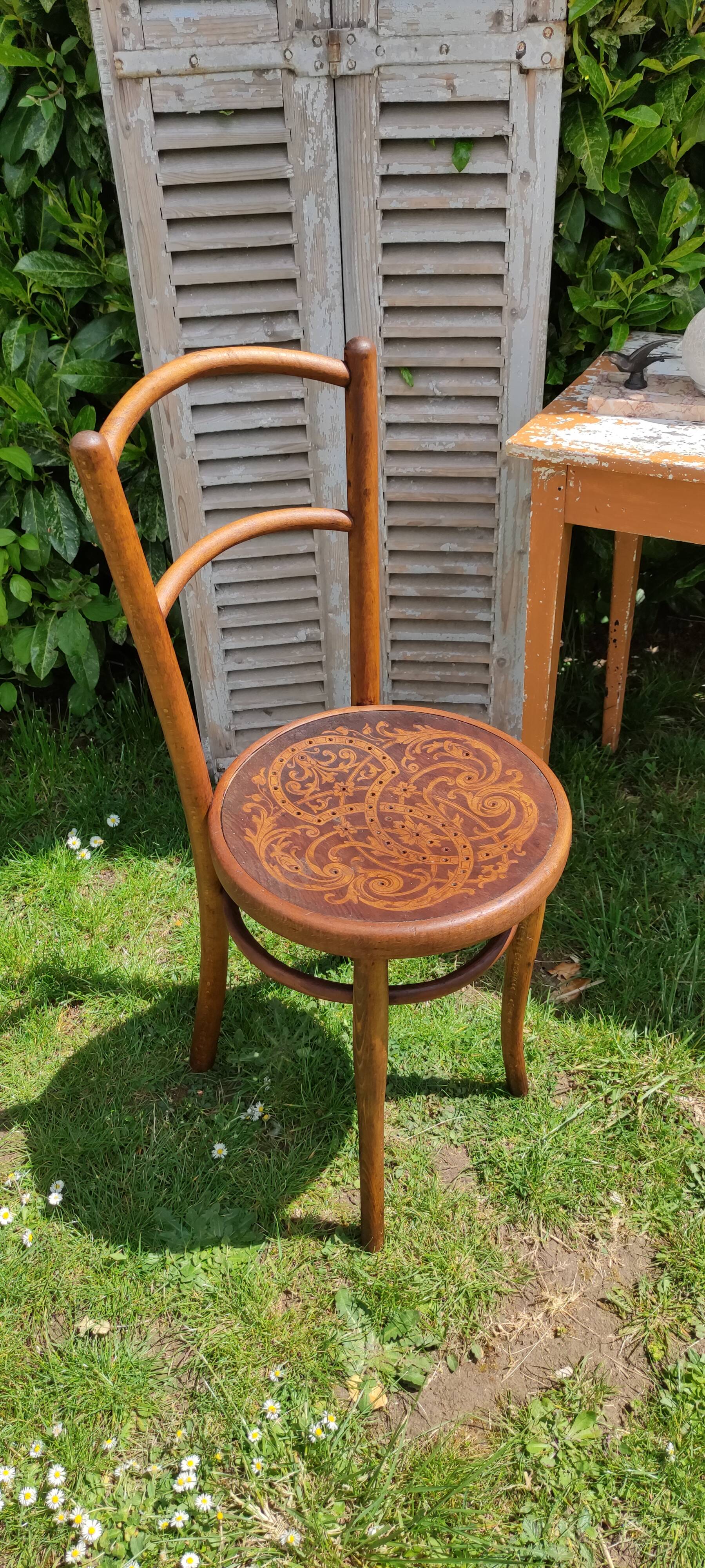 Vintage bistro chair by J-J Kohn