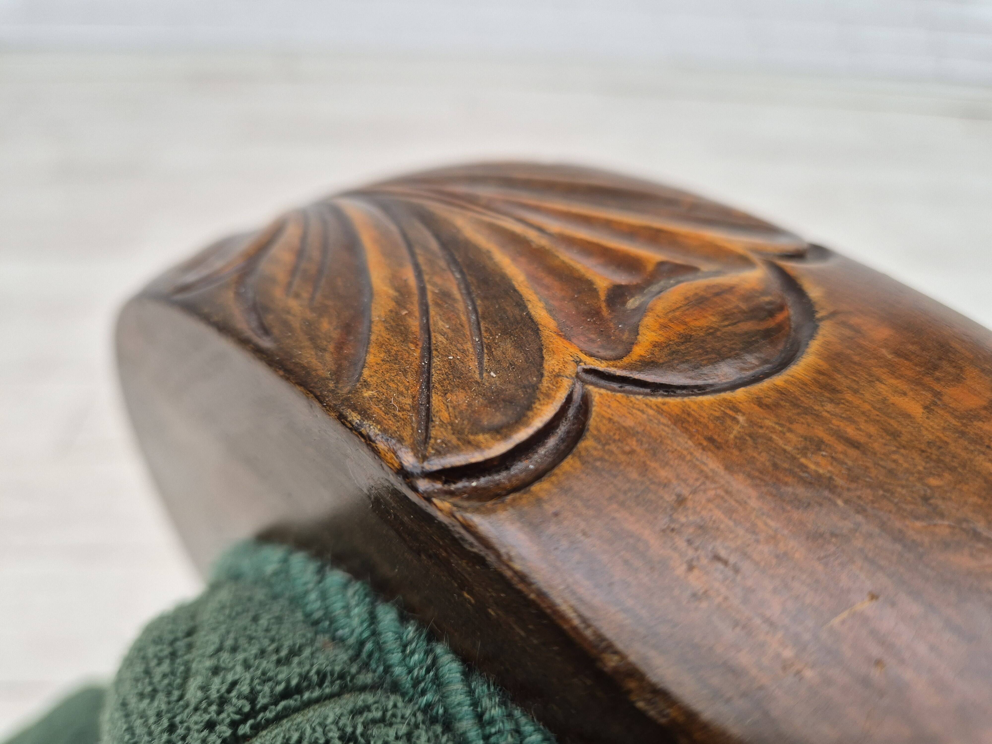 1950s, 3-seater sofa, green furniture blend wool, beech wood.