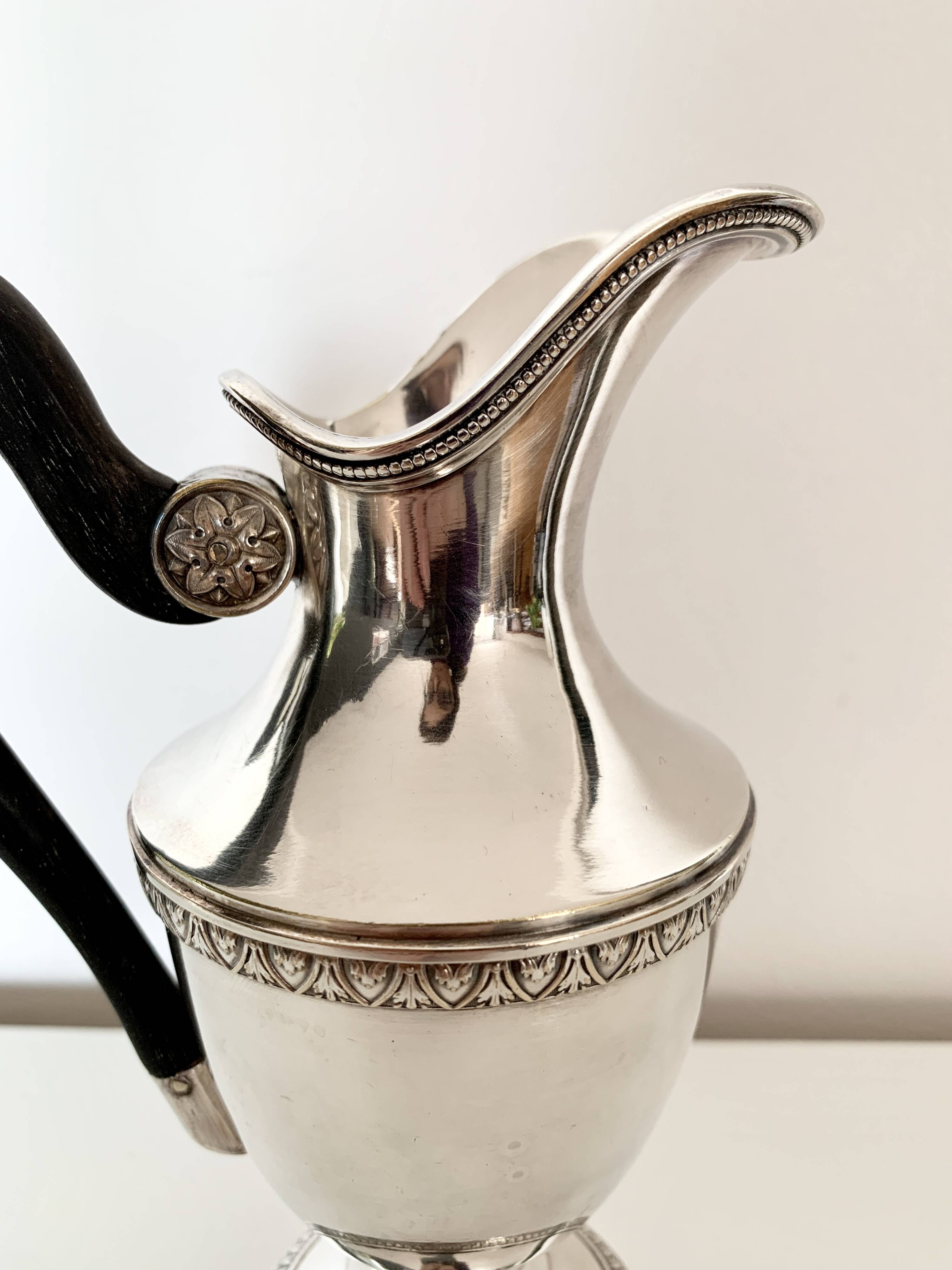 Boulenger silver-plated and ebony milk jug
