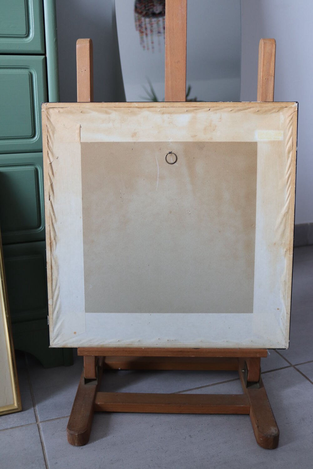 Decorative frame with roosters – vintage Polish découpage