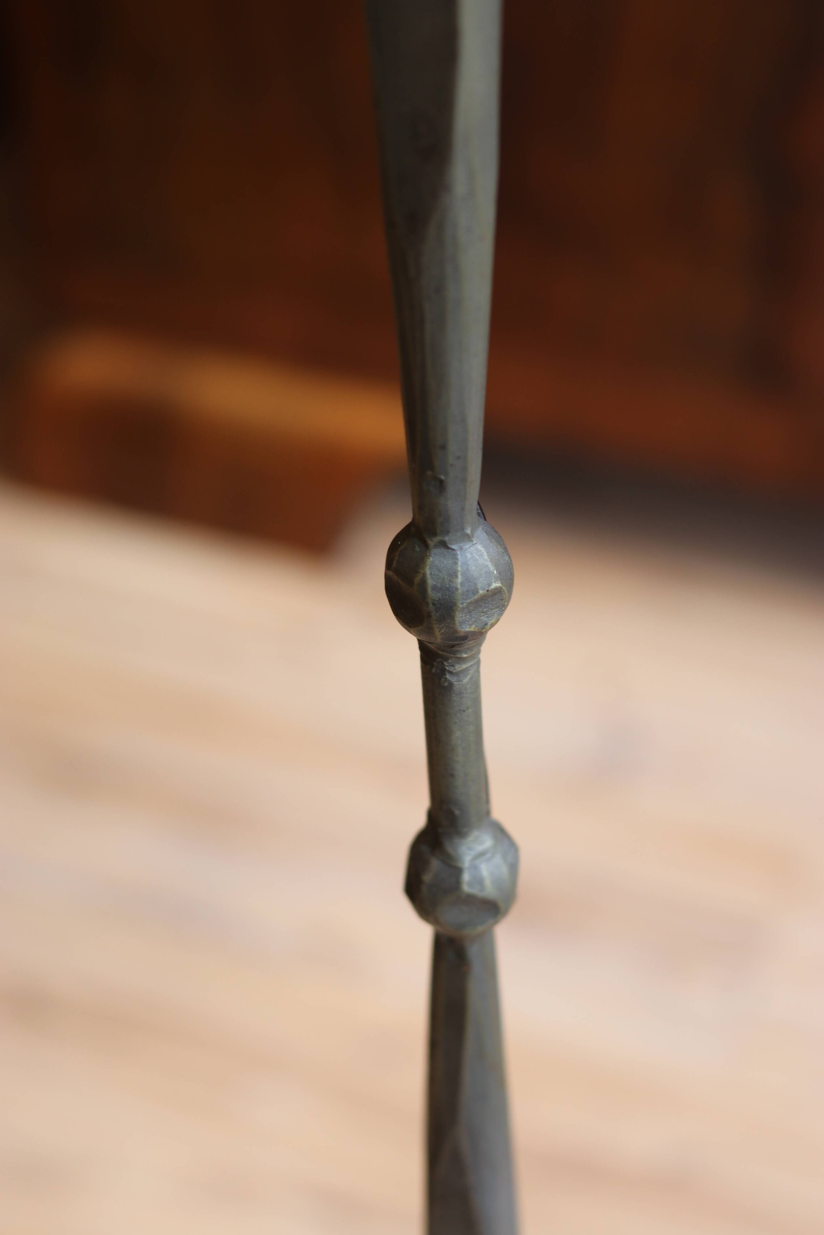 Lampadaire brutaliste en fer forgé