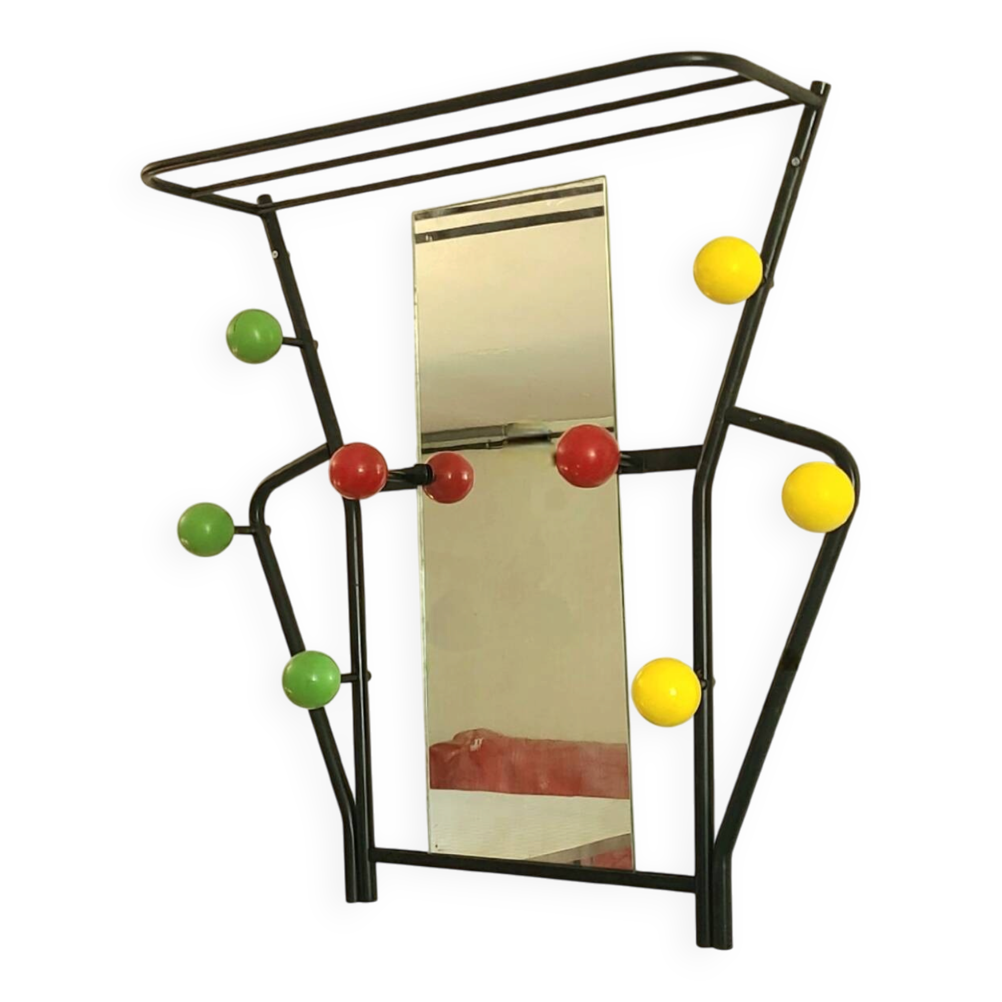 Porte manteaux vintage années 1960 boules miroir design Roger Feraud