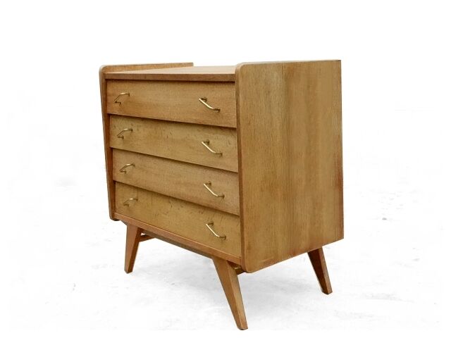 Vintage dresser 1950 solid wood compass feet