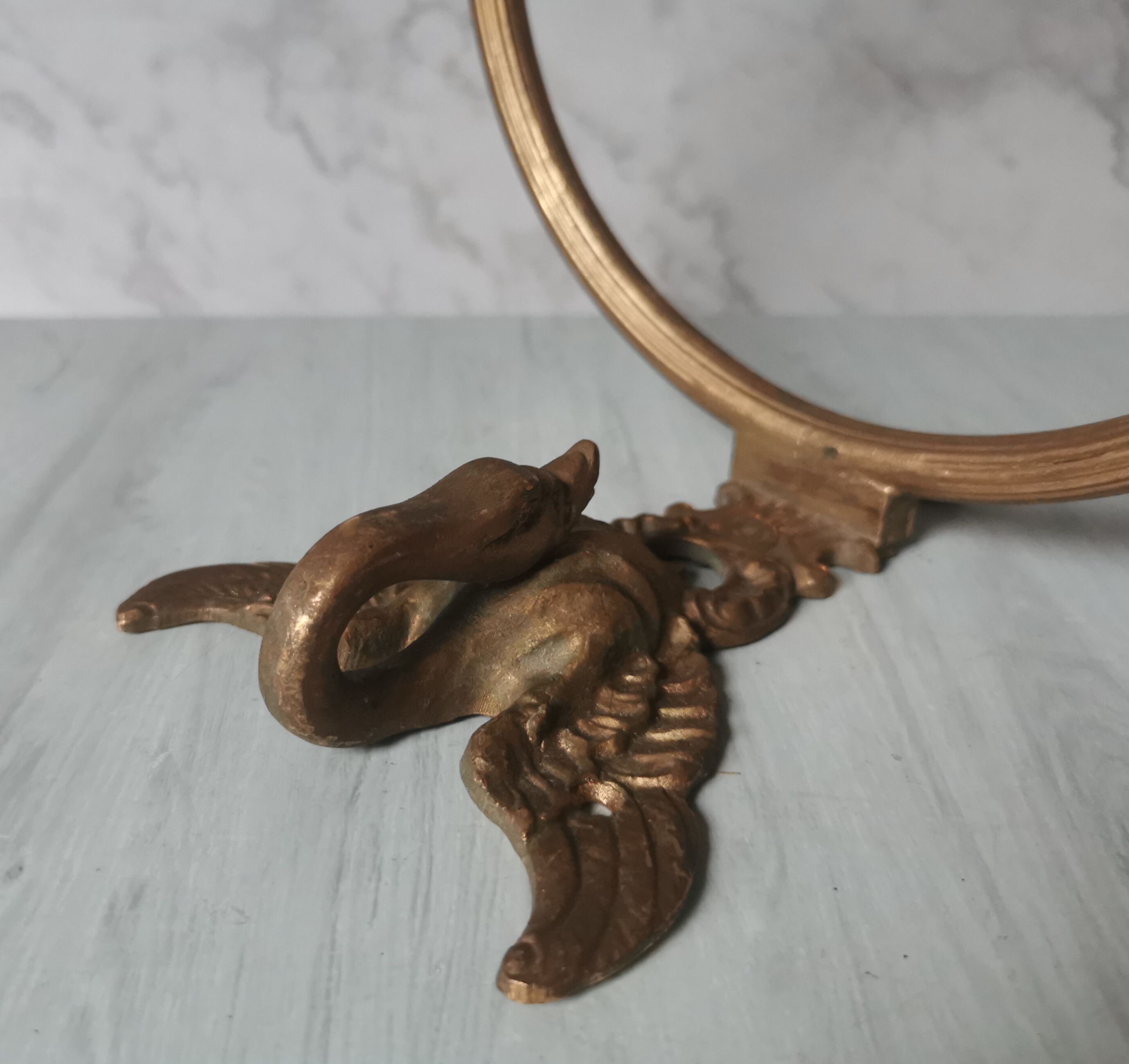 Old swan towel rack