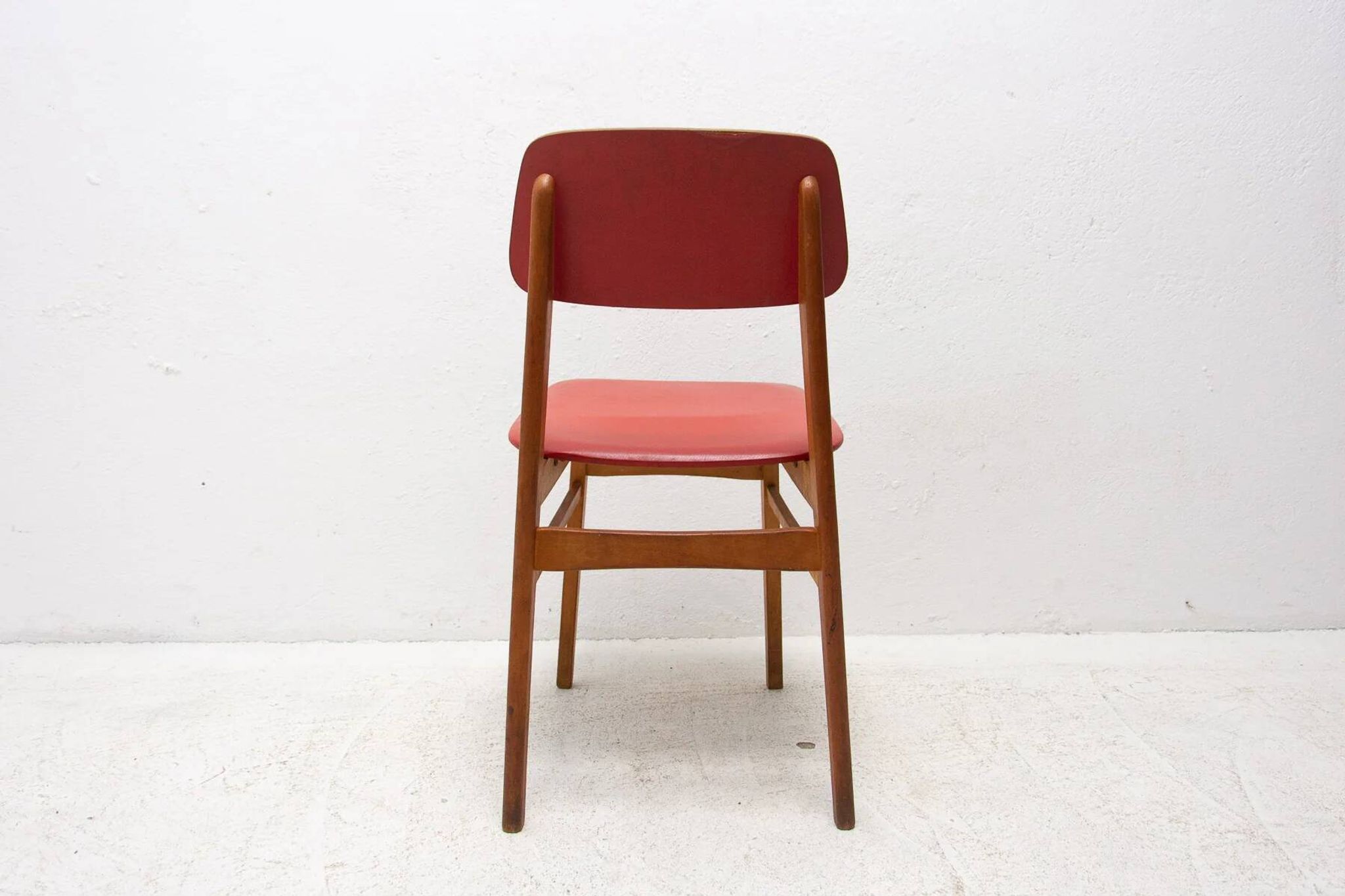Mid-century colour chair, vintage wooden accent seating, 1960s