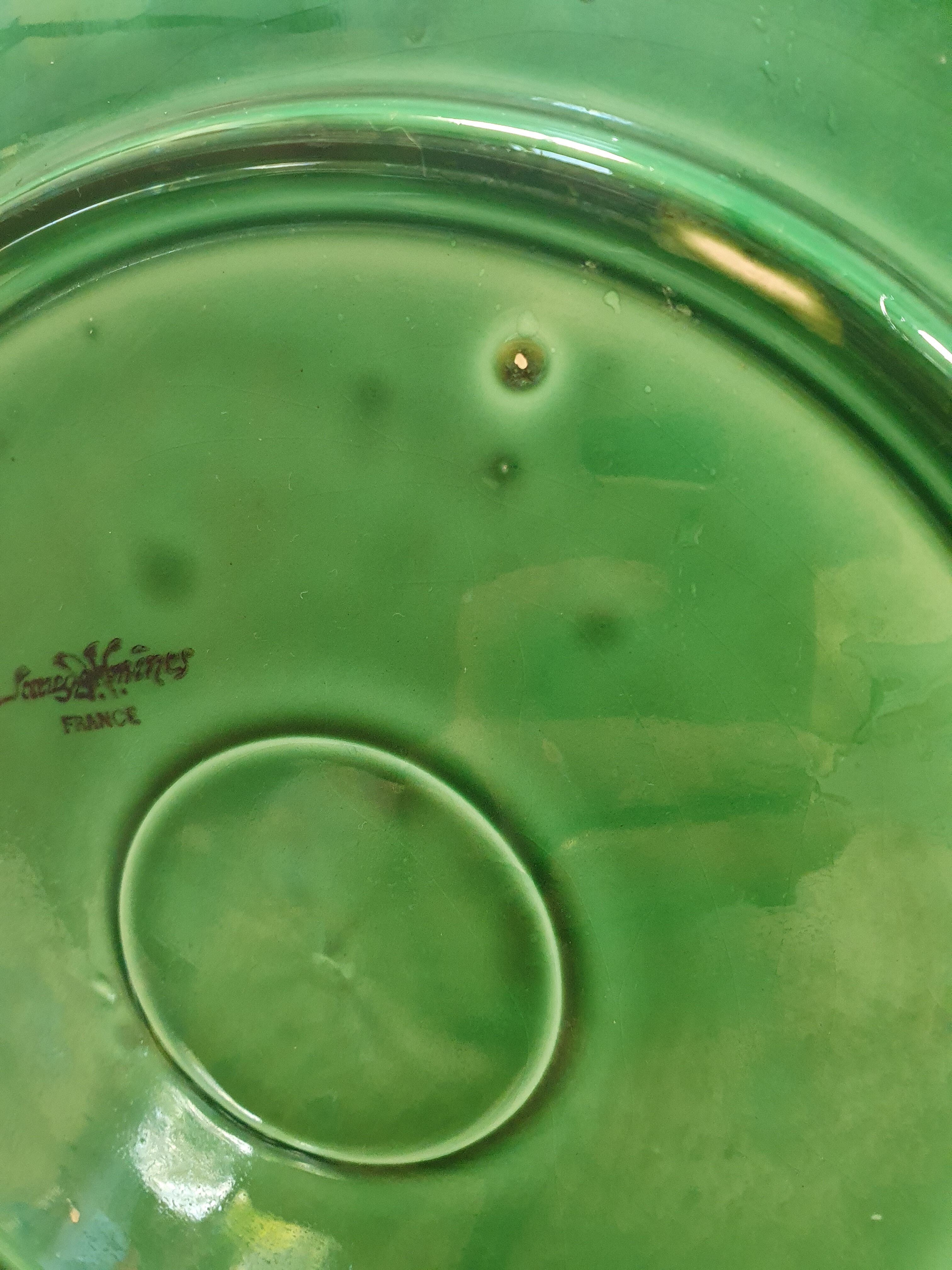 Presentation dish or pie dish slurry sarreguemine vine leaf 28cm