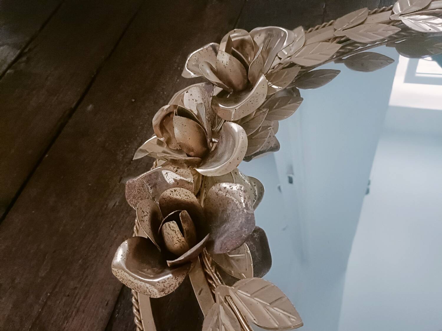 Vintage gold floral mirror