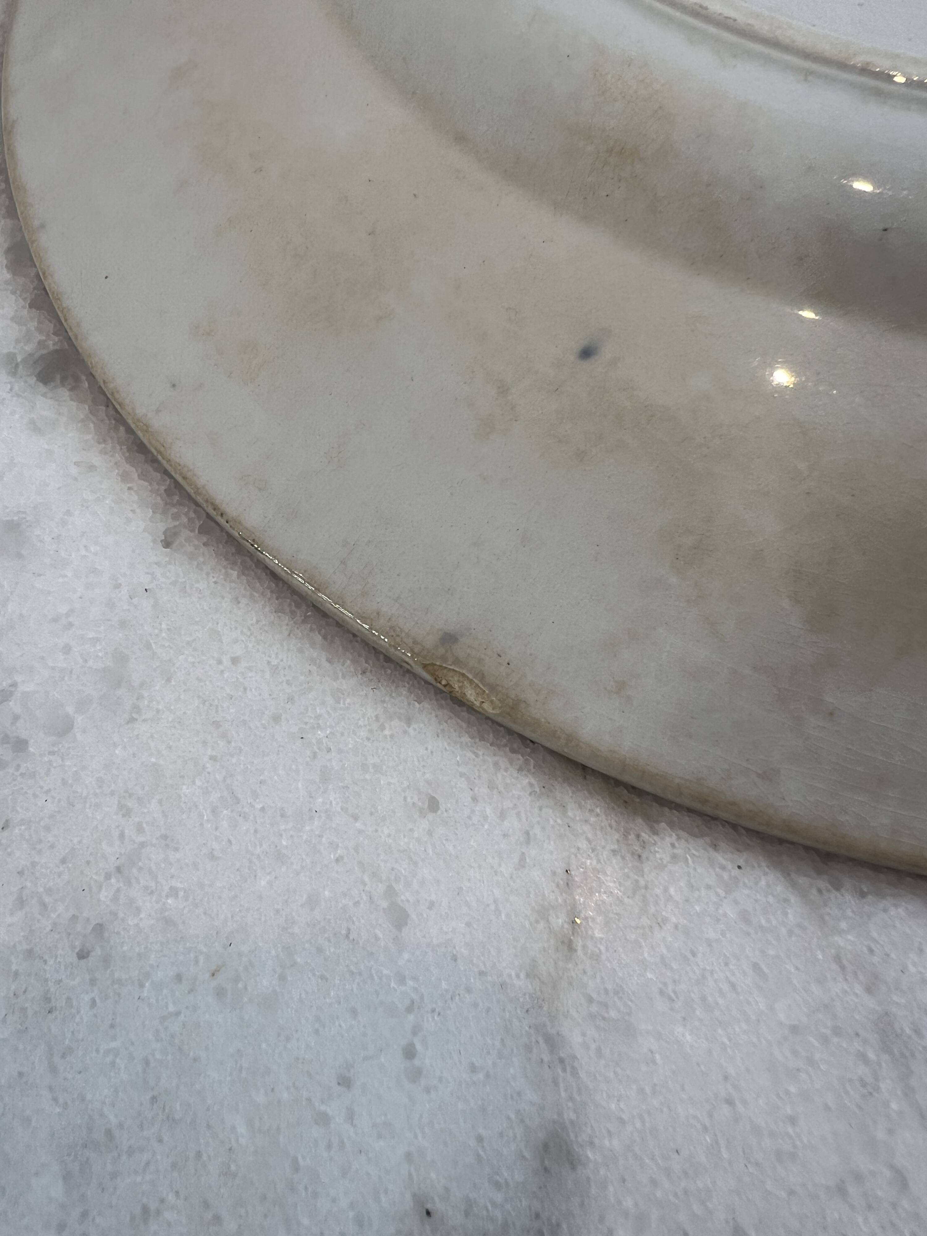 Large flat plate ironstone Sarreguemines Cluny