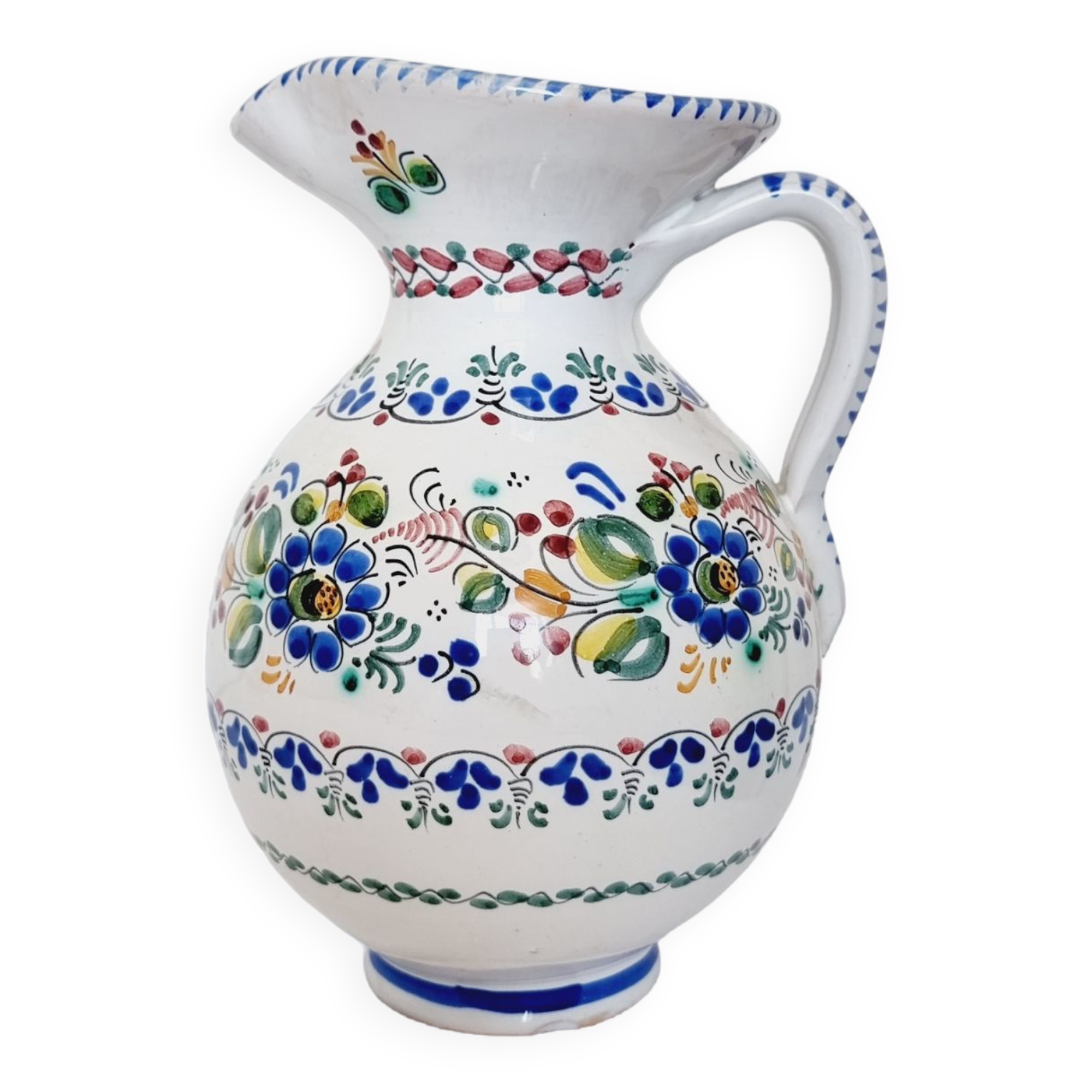 Water or wine pitcher in Spanish ceramics from the famous and well-known manufactory "Puente del Arzobis"