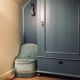 Fauteuil crapaud enfant en velours, assise coffre