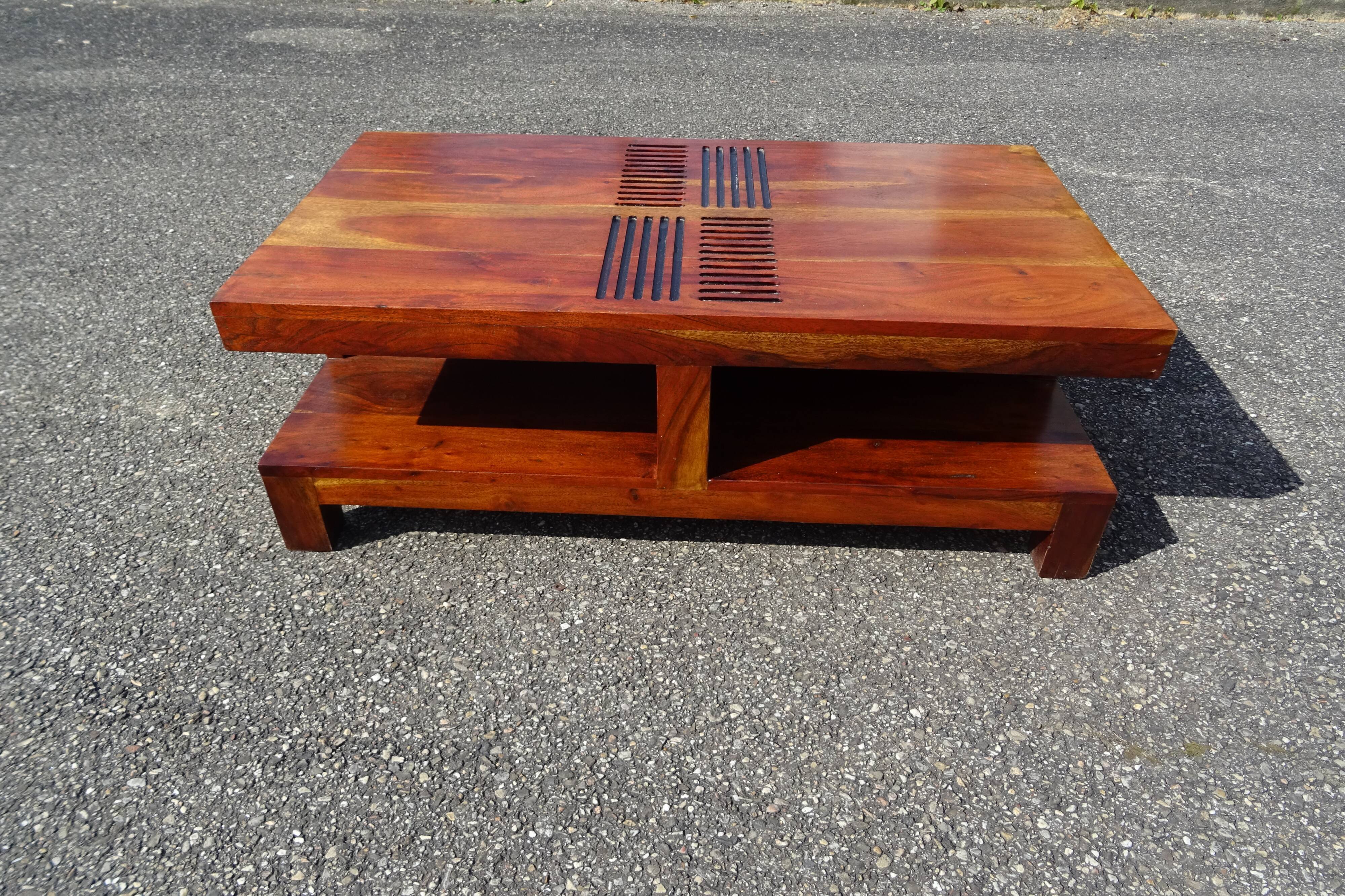 Exotic solid wood coffee table