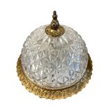 Vintage ceiling lamp in glass and brass