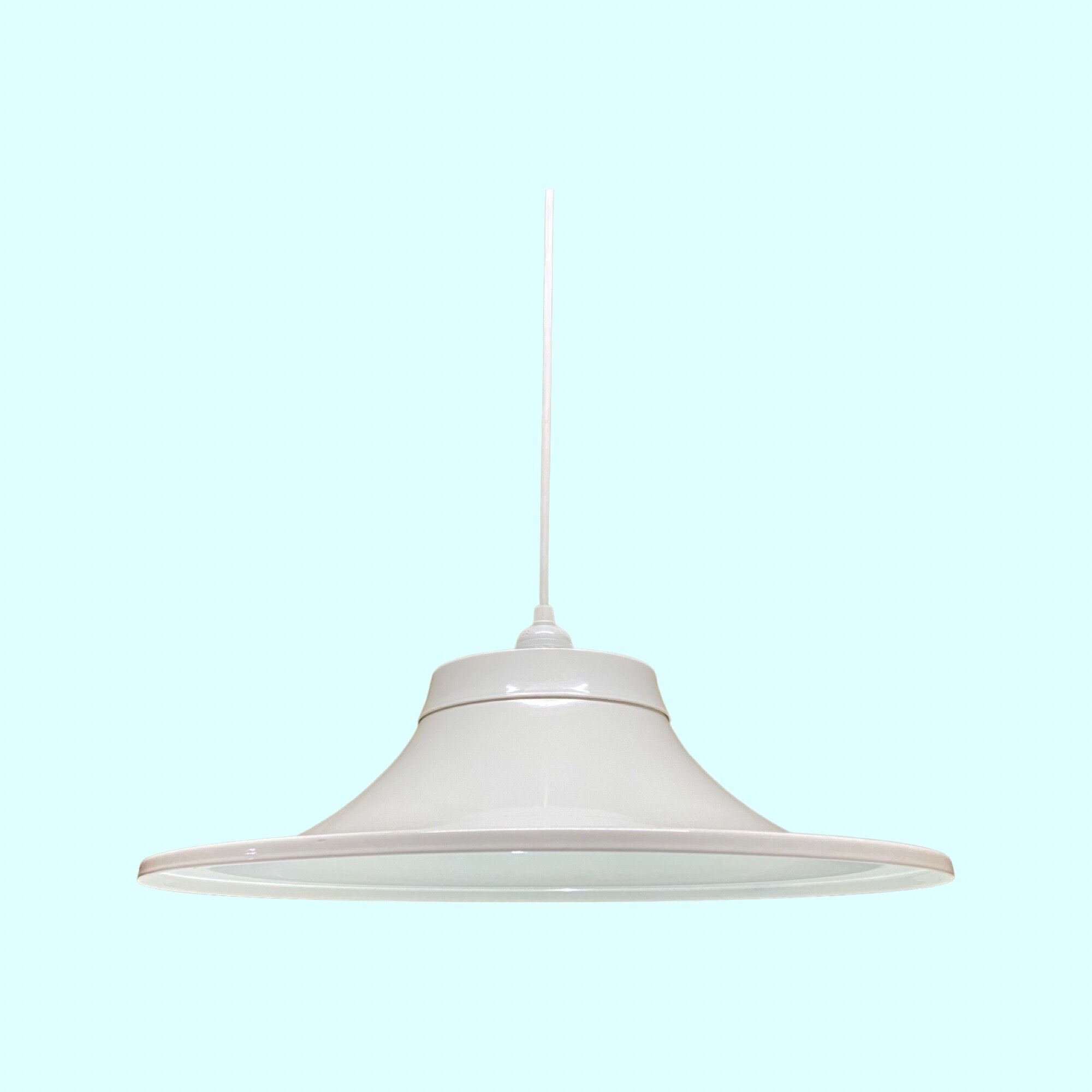 Danish Vintage Hanging Light 1970s | Mid Century Scandinavian Modern Lighting | White Retro Pendant