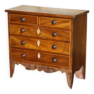 Commode d'échantillonnage géorgienne antique circa 1780-1820