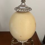 Silver-plated metal and ostrich egg lamp base, late 20th century