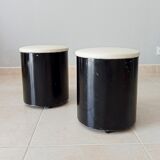 Pair of vintage pouf 60/70s