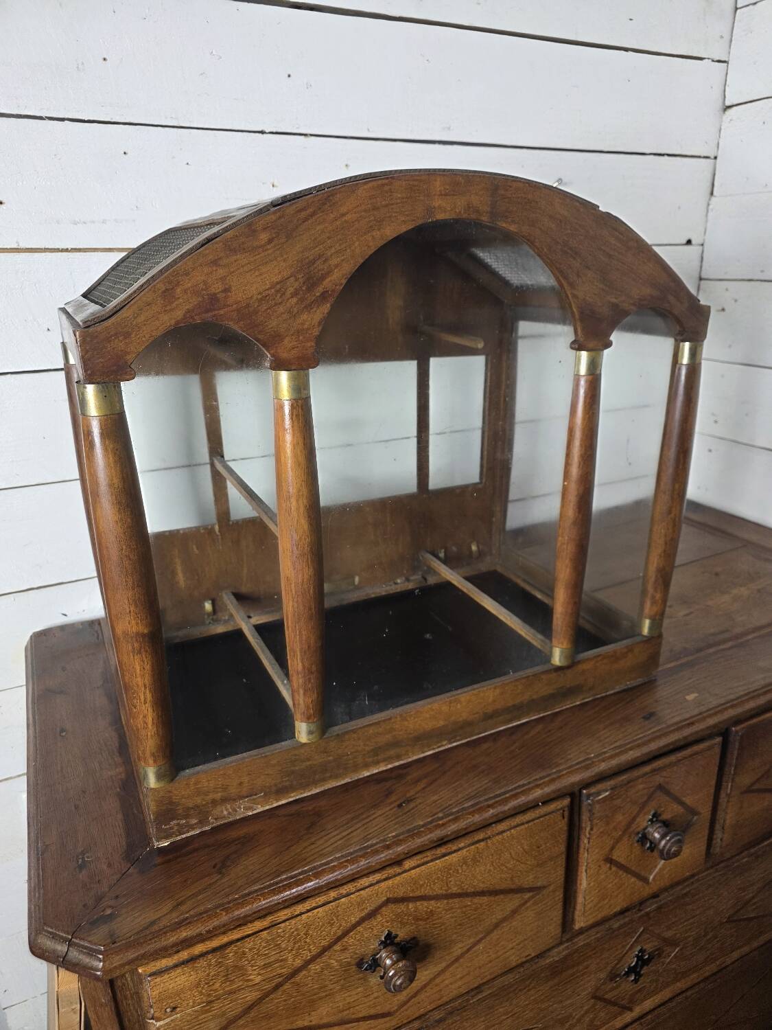 Empire style mahogany birdcage