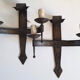 Duo of wrought iron wall lamps by Jean Touret Atelier Marolles