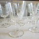 Service of 33 glasses on foot & carafe