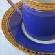 3 royal blue and gold cups and saucers - Royal Limoges porcelain