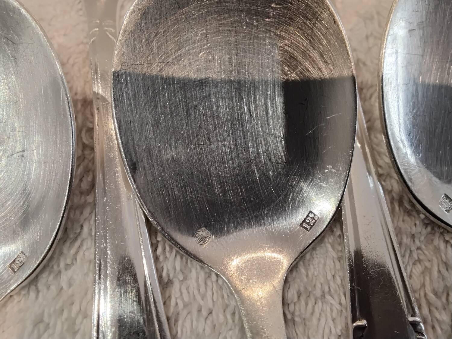 11 silver-plated ice cream scoops, goldsmith, art deco style