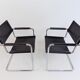 Matteo grassi mg5 set of 2 leather cantilever chairs