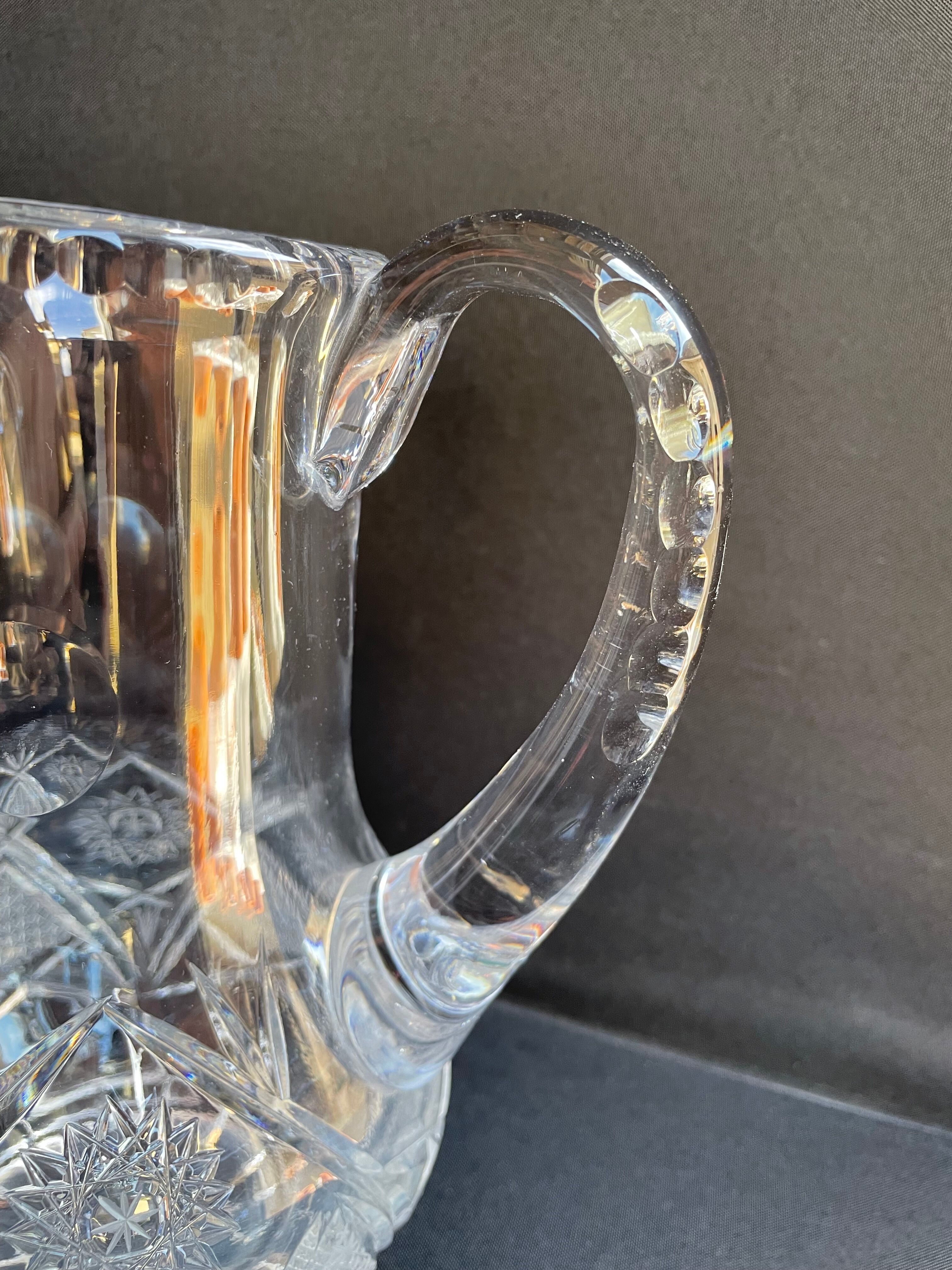 Bohemian - Water broc or orangeade (1) - Crystal blown and cut