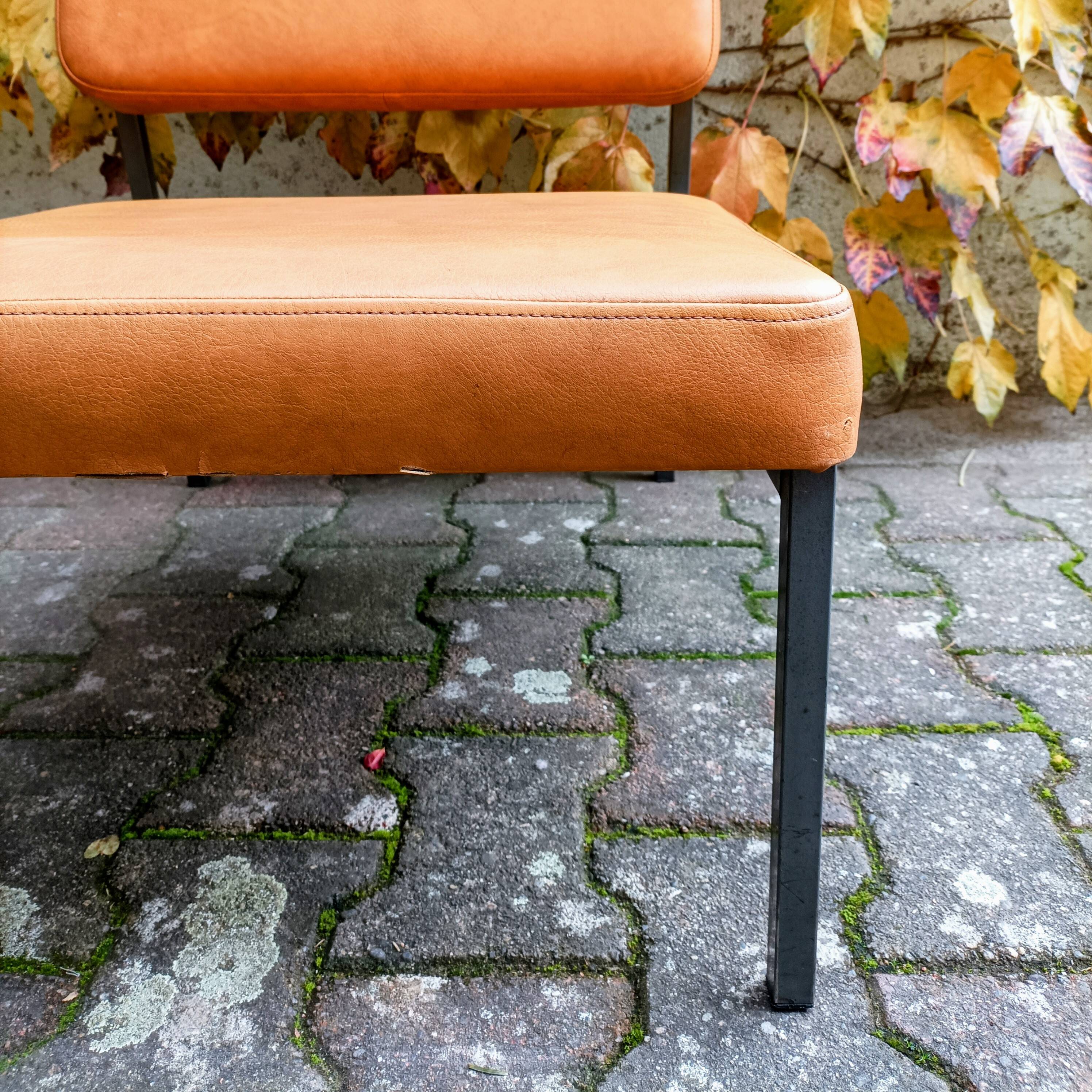 Modernist leatherette armchair