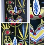 Ceramic wall plaque with bird decor by Dodik