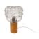 Aka leuchten – vintage pressed glass and wood bedside lamp, germany, 1970s.
