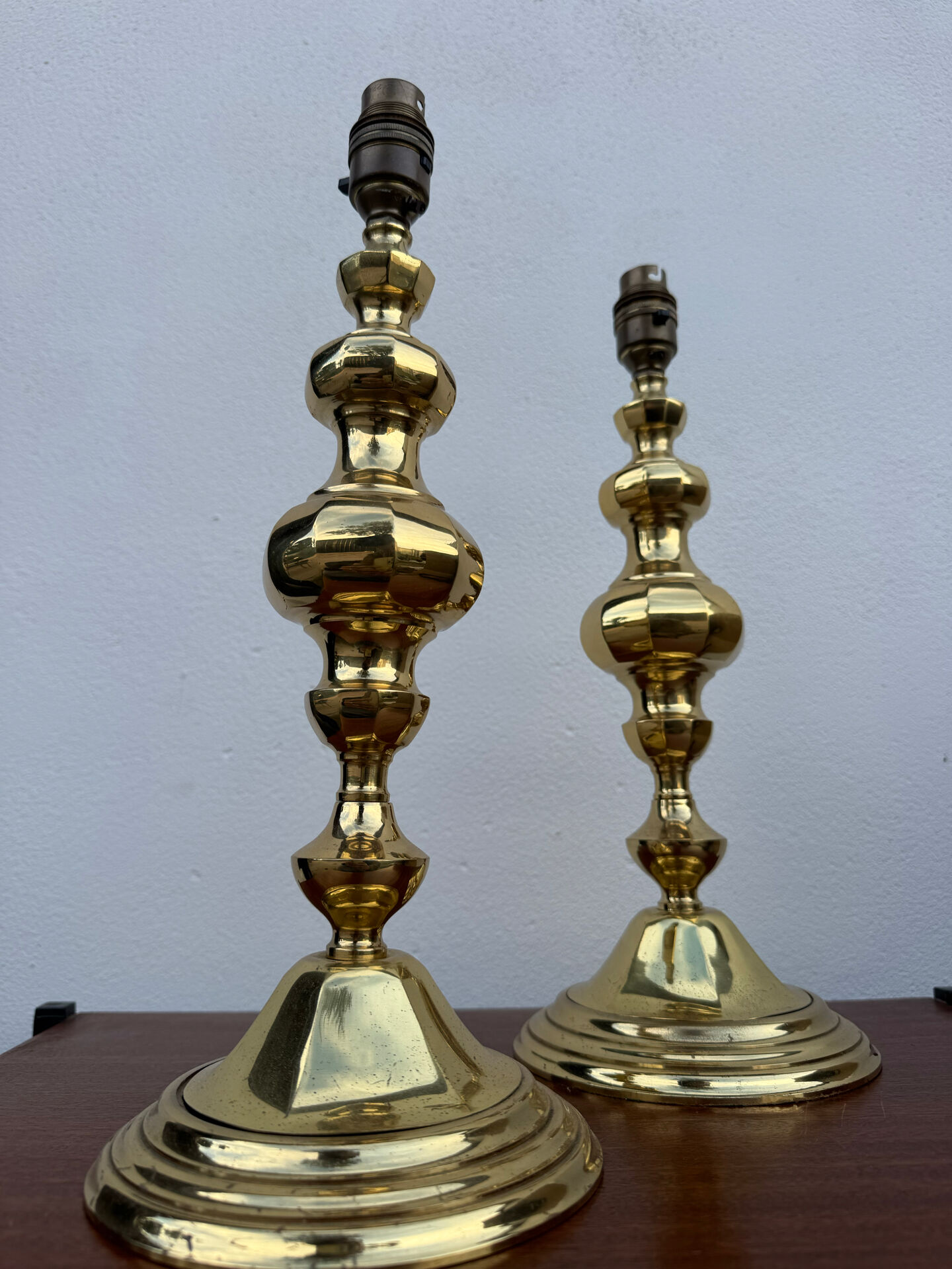 Neo-classical lamp bases in solid brass