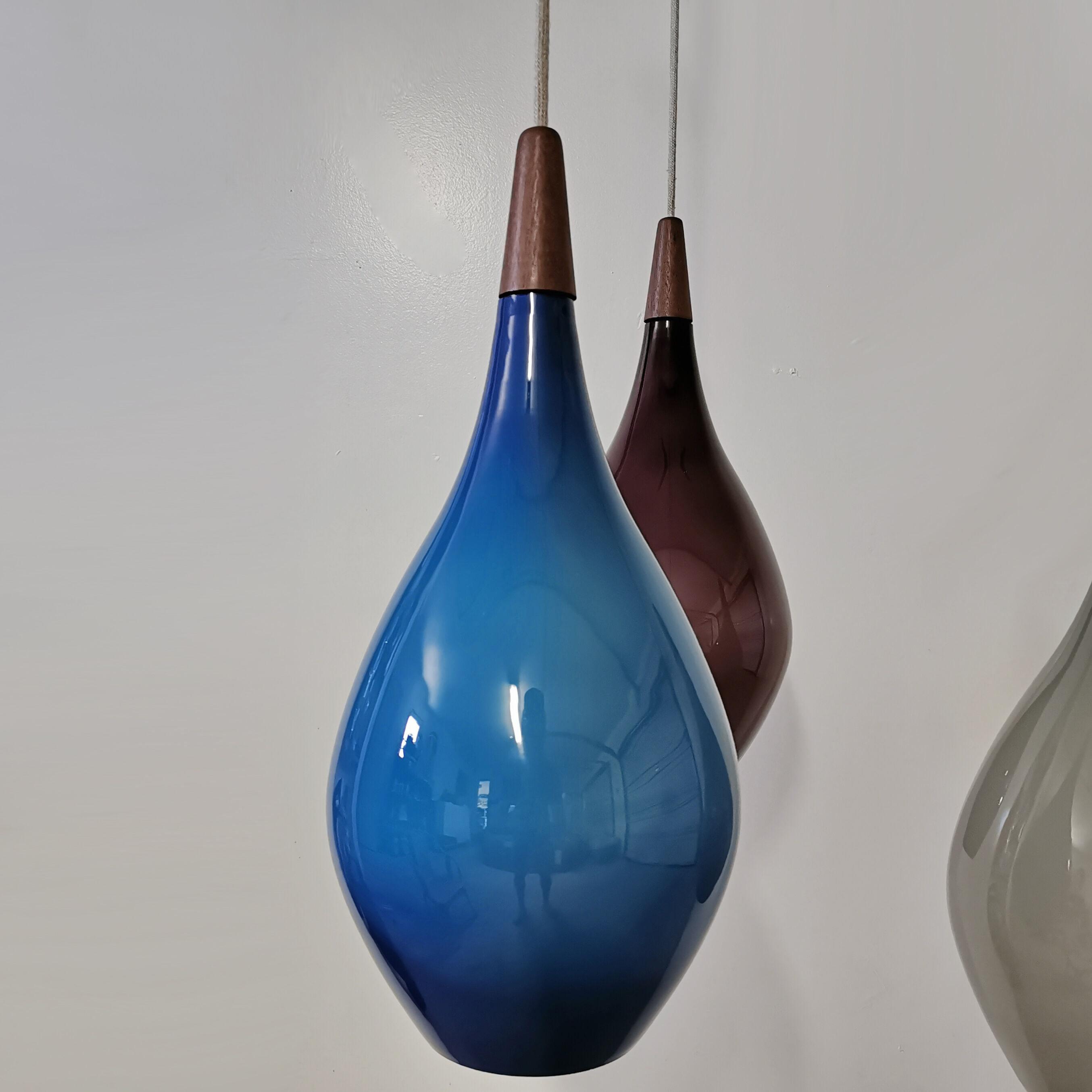 Scandinavian blown glass hanging Holmegaard 1960