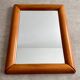 Old mirror in solid elm design from the 70s vintage brutalist style