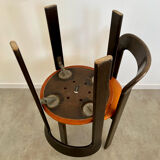 6 wooden chairs and imitation leather design Bruno Rey for Dietiker vintage year 60