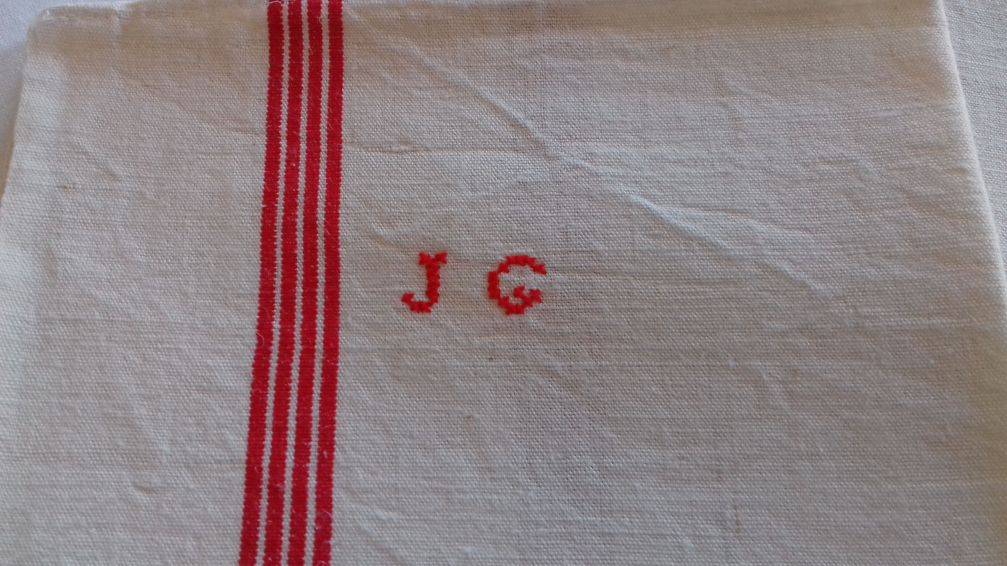 Set of 12 old tea towels