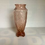 Art deco pink glass vase