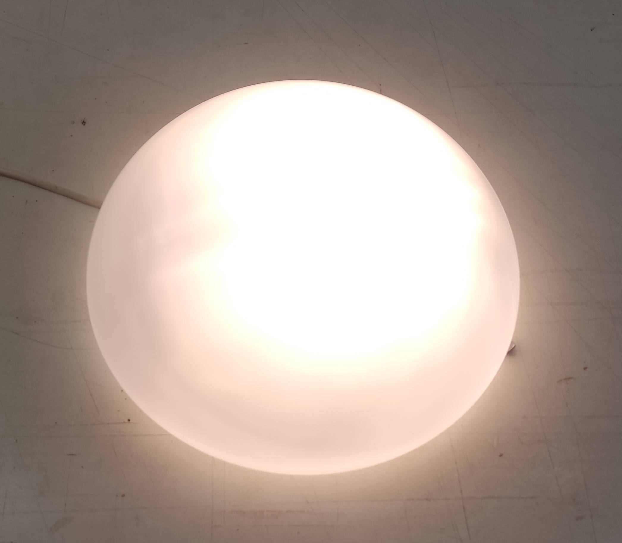 Opaline suede globe ceiling or wall light. 30 cm - mid-20th century