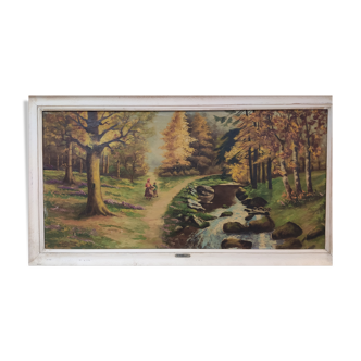 Paysage signé J.Gatinault, huile sur toile