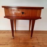 Small vintage bedside cabinet with compass legs